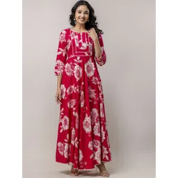 Da Vastraagaar Women Printed Thread Work Floral Anarkali Kurta-picture-37