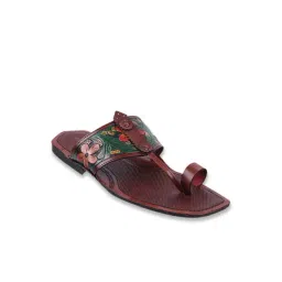 Da Vinchi by Metro Men's Wine Kolhapuri Sandals-picture-13