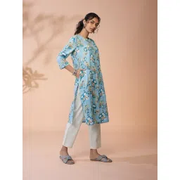 Daali Blue Cotton Regular Fit Printed Kurta image 3