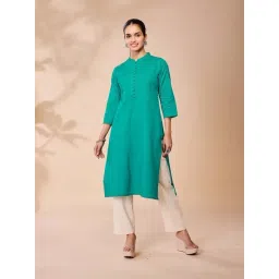 Daali Green Cotton Regular Fit Kurta-picture-24