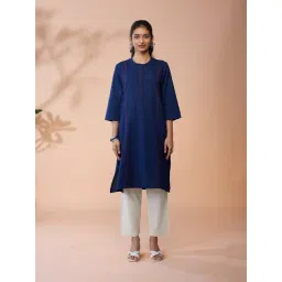 Daali Navy Blue Cotton Regular Fit Printed Kurtas-picture-13