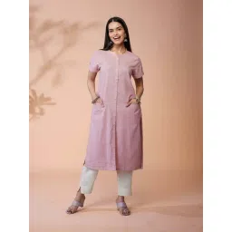 Daali Pink Linen Regular Fit Kurta-picture-42