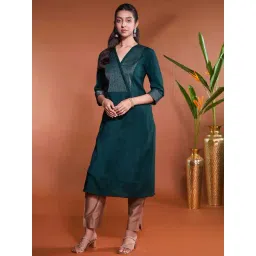Daali Teal Regular Fit Embroidered Kurta-picture-19