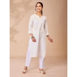 Daali White Cotton Regular Fit Kurta-picture-41