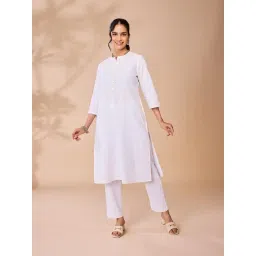 Daali White Cotton Regular Fit Kurta-picture-28