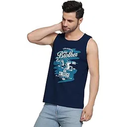 dab shark BIG BROTHER.BLUE Gym Vest Printed Tank Top Bat Vests Mens Gymwear Sando Fabric 100% Cotton sleeveless Vest Sando_(DS-SDO-06) image 1