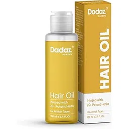 Dadaz Pharma Herbal Hair Oil 100 ml Enriched with 25+ Herbs including Bhringraj, Amla, Neem, Coconut, Castor & Almond For Hair Growth, Hair Fall Control, Dandruff Care & Nourished Scalp-picture-30