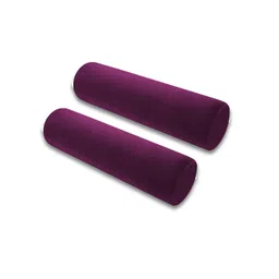 DADDY COOL 2 Pieces Purple Faux Velvet Ultra Soft Bolster Sleep Pillow-picture-31