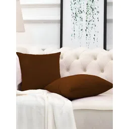 DADDY COOL Brown 2 Pieces Microfiber Filled Square Cushions With Covers-picture-10