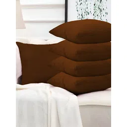 DADDY COOL Brown 5 Pieces Microfiber Filled Square Cushions With Covers-picture-24