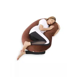 DADDY COOL Brown Fibre Filled Faux Velvet Lightweight Maternity Pillow-picture-10