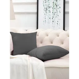 DADDY COOL Grey 2 Pieces Microfiber Filled Square Cushions With Covers-picture-35