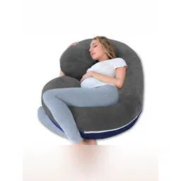 DADDY COOL Grey & Dark Blue Lightweight Dual Colour C Shaped Maternity Pillow-picture-32