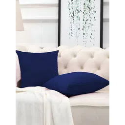 DADDY COOL Navy Blue 2 Pieces Microfiber Filled Square Cushions With Covers-picture-22