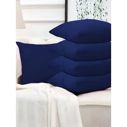 DADDY COOL Navy Blue 5 Pieces Microfiber Filled Square Cushion With Covers-picture-39