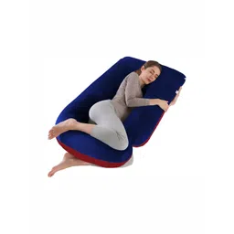 DADDY COOL Navy Blue & Maroon Lightweight Dual Colour J Shaped Maternity Pillow-picture-30
