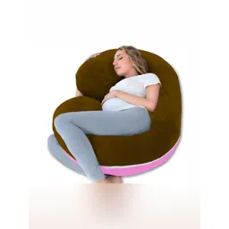 DADDY COOL Pink & Brown Lightweight Dual Colour C Shaped Maternity Pillow-picture-26