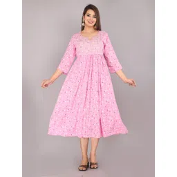 DADIYA Women Printed Fit and Flare Embroidered Ethnic Dress-picture-14