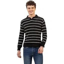 dadu dayal Men’s Premium Striped Polo Neck Sweater | Stylish Wool Blend Full Sleeve Knitted Pullover for Men | Soft Warm Winterwear for Smart Casual & Office Look-picture-35