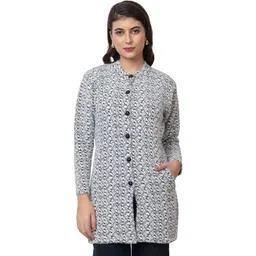 Dadu Dayal Women Printed Woollen Cardigan-picture-18