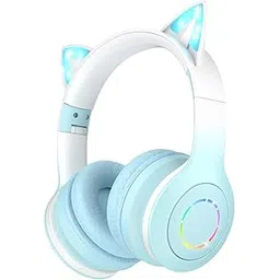 Daemon Headphones, Bluetooth Wireless Headphones for Kids Teens Adults, Over-Ear Bluetooth Headphones with Microphone, Cat Ear Headphones for Girls Women (Multi)-picture-19
