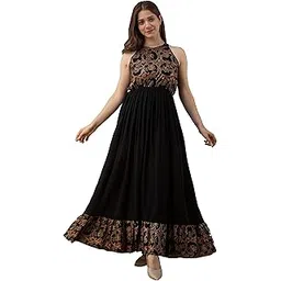 daevish Women's Rayon Fit and Flare Maxi Dress-picture-41