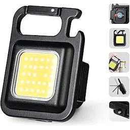 DAILIVIO Keychain LED Light 2-Hours Battery Life with Bottle Opener, Magnetic Base and Folding Bracket Mini COB 500 Lumens Rechargeable Emergency Light (Square with 4 Modes, Aluminum)-picture-39