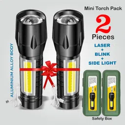 daily needs shop Rechargeable LED Mini Troch Zoomable 3 Modes COB 9 W 4 hrs Torch Emergency Light 6 hrs Torch Emergency Light-picture-20