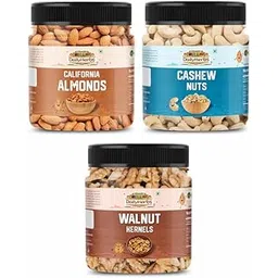 DailyHerbs California Almonds, Cashew Nuts, and Walnut Kernels 250 GM Each Pack | High in Fiber & Boost Immunity | Real Nuts | Whole Natural Dry Fruits Festive Gift | Jar Pack-picture-30