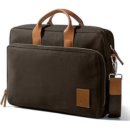 dailyobjects 100% Cotton Canvas Commute Laptop Messenger Bag for Men & Women | Travel Shoulder Handbag With Trolley Sleeve | Metal Zip Closure | Leather Handles | Padded Laptop Compartment For 16"-picture-33