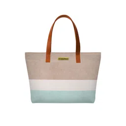 DailyObjects Women Blue & Beige Colourblocked Tote Bag-picture-21