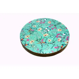 daisy craft Wooden cake stand With metal stand ,enamel print Iron, Wooden Cake Server image 3
