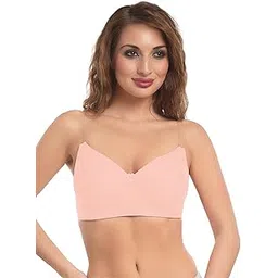 daisy dee Women's Cotton Padded Wirefree Full Coverage Seamless Brassiere with Additional Detachable Transparent Straps Seamless T-Shirt Bra - NMSHA-picture-53