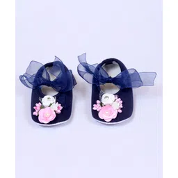 Daizy Flower Detailing Booties - Navy Blue-picture-27