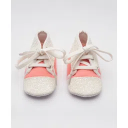Daizy Glittered Lace Up Booties - Coral-picture-28