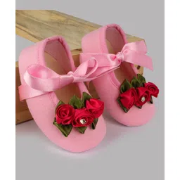 Daizy Stone Embellished Floral Applique Detailed Booties - Pink-picture-40