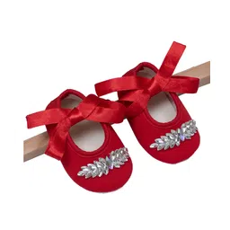 Daizy Stones Embellished Booties - Red-picture-21