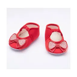 Daizy Stones Embellished Bow Detail Booties - Red image 3