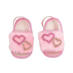 Daizy Stones Embellished Heart Designed Booties - Baby Pink-picture-24
