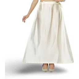 Dakshal Creamy white satin petticoat Pure Satin Petticoat-picture-33