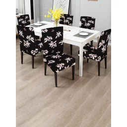 Dakshya Industries Black & Grey 6 Pieces Printed Elastic Chair Covers-picture-37