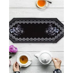 Dakshya Industries Black Floral Printed Table Runner-picture-16