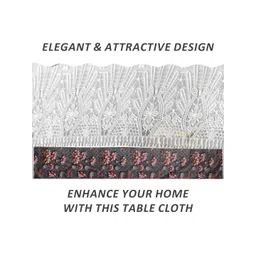 Dakshya Industries Black Floral Printed Waterproof Plastic 6-Seater Table Cover image 4