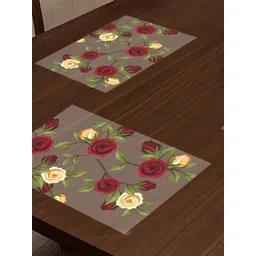 Dakshya Industries Blossom Red & Green 3 Pieces Printed Table Placemats-image-21