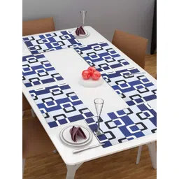 Dakshya Industries Blue & White 6 Pieces Geometric Printed Rectangular Table Placemats-picture-22