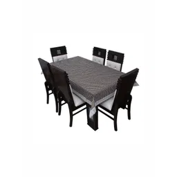 Dakshya Industries Brown & White Geometric Printed Waterproof 6-Seater Table Cover-picture-21