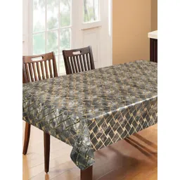 Dakshya Industries Green & Gold-Toned Printed Waterproof Plastic 6-Seater Table Cover-image-46