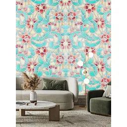Dakshya Industries Green & Red Floral Printed Self-Adhesive Wallpaper-image-34