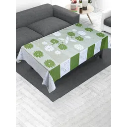 Dakshya Industries Green & White Floral 4-Seater Rectangle Cotton Table Cover-image-13