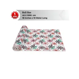 Dakshya Industries Green & White Floral Printed Water Resistant Shelf Liner Organiser-image-9